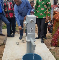 MP for Manhyia South, Matthew Opoku Prempeh commissions the borehole for his constituency