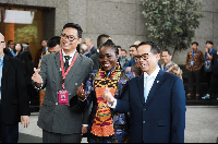 A file photo of Dr Bimo Wijayanto(R) Elsie Appau-Klu Esq(M) and Nurkholisoh Ibnu Aman (L)