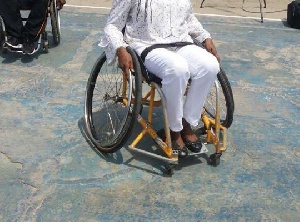 A photo a physically challenged person