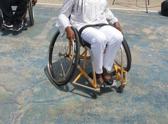 A photo a physically challenged person