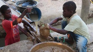 File photo: Children engaged in illegal mining.