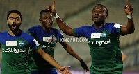 John Antwi celebrating his goals against Zamalek