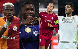 L-R: Osimhen, Caicedo, Van Dijk and Bellingham scored for their clubs in the UCL