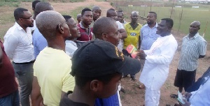 Kotoko's new boss Dr. Kwame Kyei interacting with fans of the club