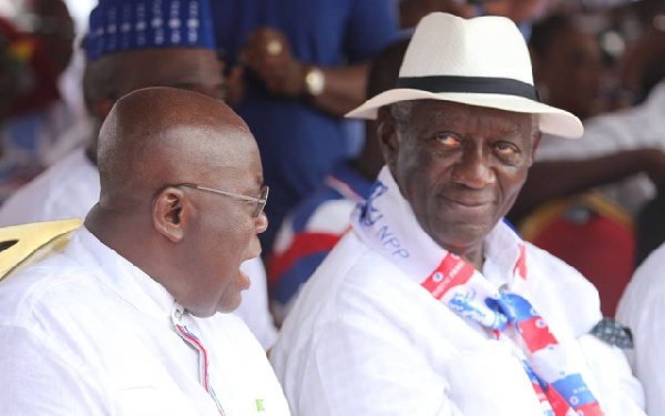 Former President Kufuor and Akufo-Addo interact at NPP campaign
