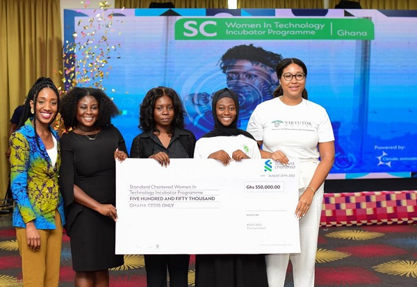 Women in Technology Incubator programme winners in a photo