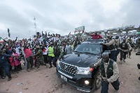 President John Mahama arriving at Mallam Junction