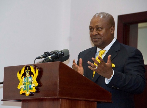 Mahama speaking at the opening of the newly-constructed modern court complex in Accra