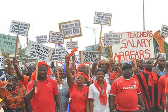 A section of UTAG members protesting