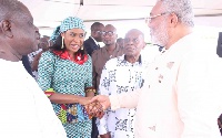 Former President Jerry John Rawlings at the home of late Lt. Col. Enoch Kwame Tweneboah Donkoh