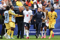 Coach Carlos Queiroz nearly confronted Bellingham (in white jersey)  after Ghana vs England match