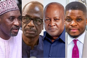 (L-R): Muntaka, Nketiah, Mahama and Gyamfi were all schedulled to attent the event at Obuasi