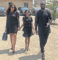 Former Black Stars captain, Stephen Appiah and his wife Hannah Appiah and daughter