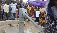 The constructed borehole for Apotosu M/A School