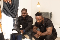 Iyanya with the CEO of Caveman Watches Anthony Dzemefe