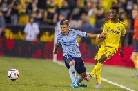 Harrison Afful in action for Columbus Crew