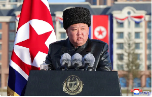 Kim Jong Un presides over the completion ceremony of a new housing district in Pyongyang