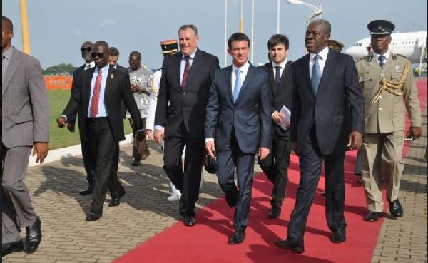 Vice president Kwesi Amissah-Arthur receives visiting French Prime Minister H. E Manuel Valls