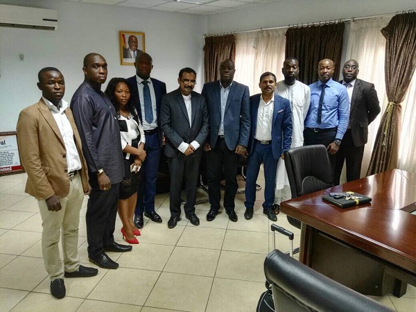 Members of the Ghana Gulf Chamber of Commerce with Ibrahim Mohammed Awal