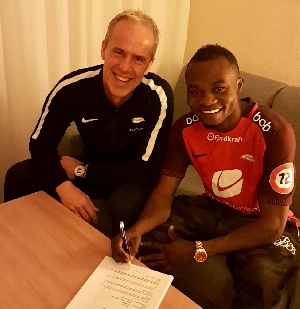 Gilbert Koomson joins the Brann Stadion outfit from Sogndal on a three-year deal
