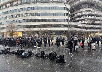 Some journalists have been left stranded at the forecourt of the John F. Kennedy Center