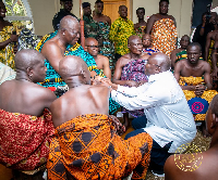 Dr Mahamudu Bawumia with the Asantehene Otumfuo Osei Tutu II today