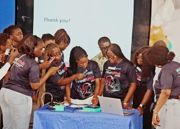 Students of Ho Technical University presenting their project at WinE Affair 2026.