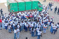 Delegates of the NPP gather at the Baba Yara Sports Stadium in Kumasi