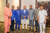 Samuel Okudzeto Ablakwa with leaders of Ghana Apostolic movement