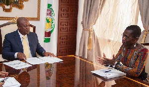 Mahama With Antoinette Sayeh IMF