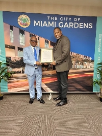 Dr. Nana Ato Arthur and the Major of Miami Gardens, Rodney Harris