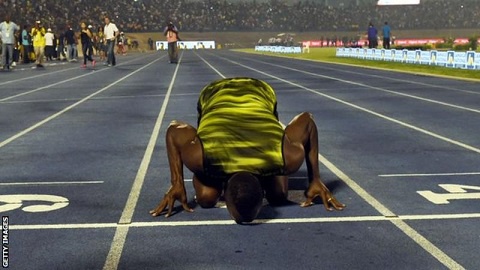 Bolt holds the 100m world record with a time of 9.58 seconds.