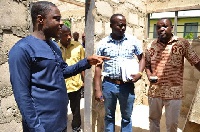 DCE for Kwahu East District Isaac Agyapong inspecting some ongoing projects