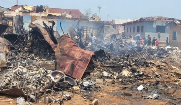 Debris from the inferno that led to the death of 3 persons