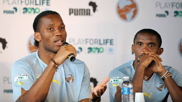 L-R: Didier Drogba and Samuel Eto'o