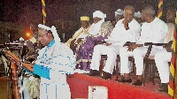 Nakoa Jamson (left) speaking at a ceremoney to mark the birth of the Prophet Mohammed last year