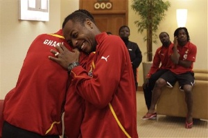 Ayew Kevin Prince Share A Laugh 02Oct2010