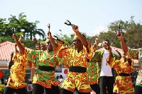 Some dancers during their performance on stage