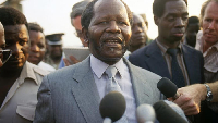 Oliver Tambo, leader of the African National Congress, ANC, pictured during a news conference