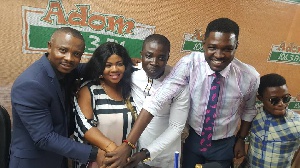 Gifty Osei spends her birthday with few workers of Adom FM