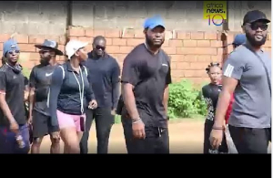 Nigerian environmental activists taking part in a hike Nigerian environmental activists taking part in a hike
