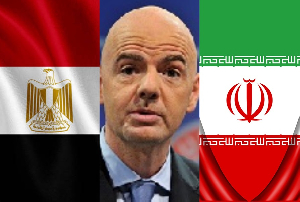 Egypt And Iran Flags With Infantino