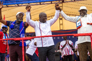 Samuel Abu Jinapor [M] at rally in Damongo