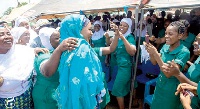 Second Lady, Samira Bawumia with some nurses