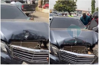 Bishop Elisha Salifu Amoako's car after the crash