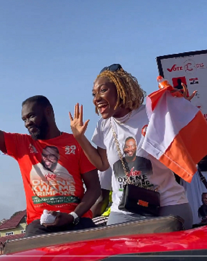 Ohene Kwame Frimpong (L) and singer Wendy Shay (R)