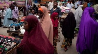 Somali women seen in the Hamarweyne market of Mogadishu, Somalia.