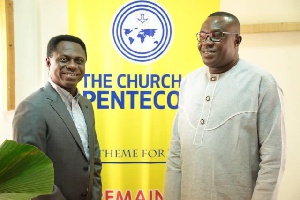 Chairman of the Church of Pentecost, Apostle Eric Nyamekye and the Hon. Samuel Ofosu -Ampofo