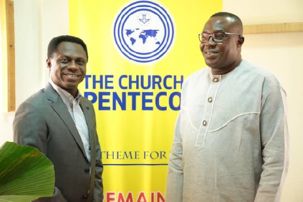 Chairman of the Church of Pentecost, Apostle Eric Nyamekye and the Hon. Samuel Ofosu -Ampofo