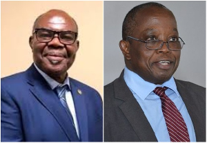 Former AG Ayikoi Otoo (L) has responded to fake document claims by Daniel Domelevo (R)